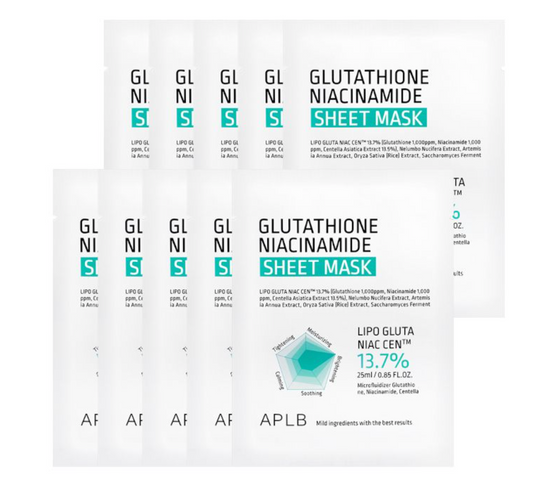 APLB Glutathione Niacinamide Sheet Mask 10pz