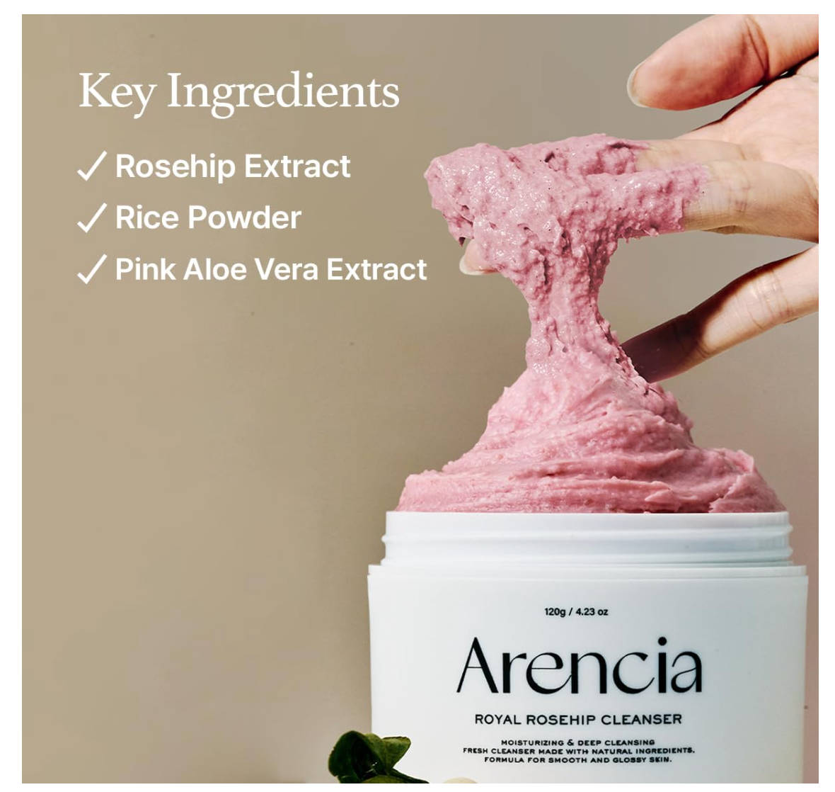 Arencia Fresh Roseship Rice Mochi Cleanser 120g