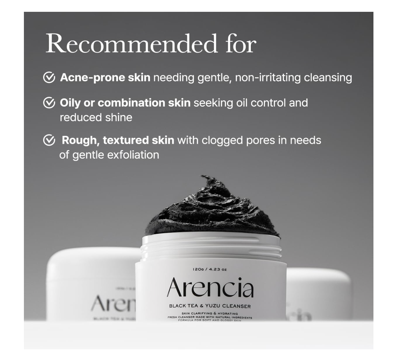 Arencia Black Tea & Yuzu Rice Mochi Cleanser 260g