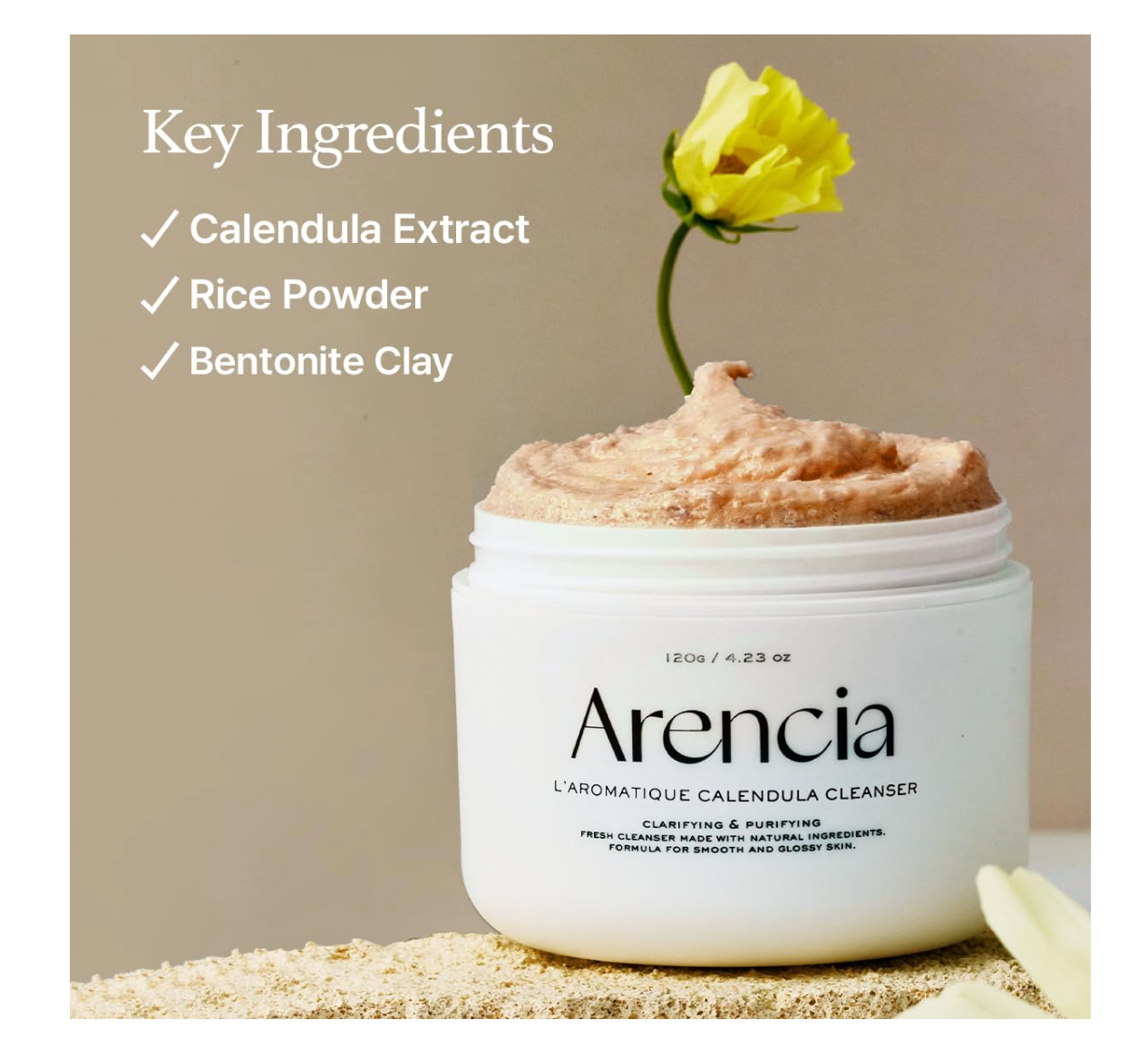 Arencia Calendula Rice Mochi Cleanser 120g